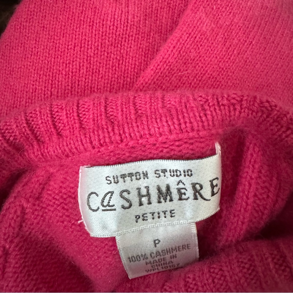 Pink 100% Cashmere Turtleneck Petite - Picture 3 of 6